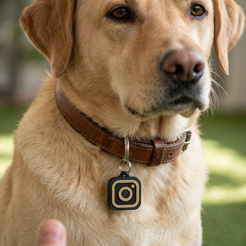 Labrador wearing a TAPIN tag on its collar